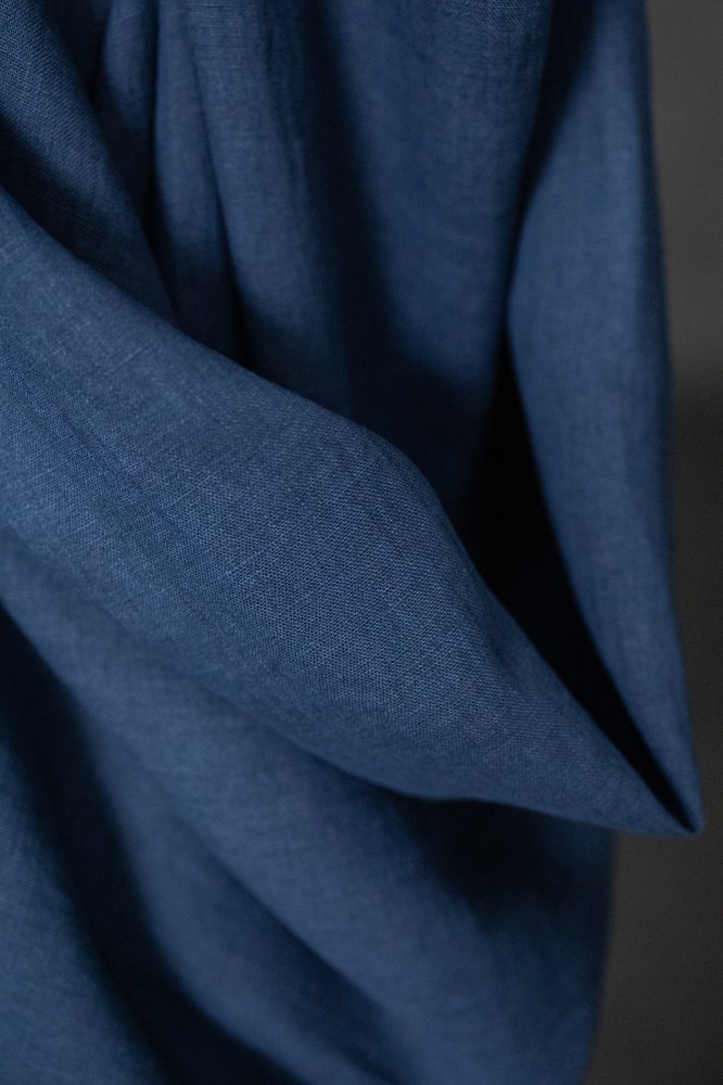 blue navy linen fabric