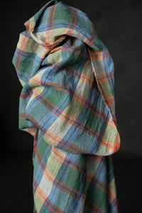 multicoloured check gingham linen fabric