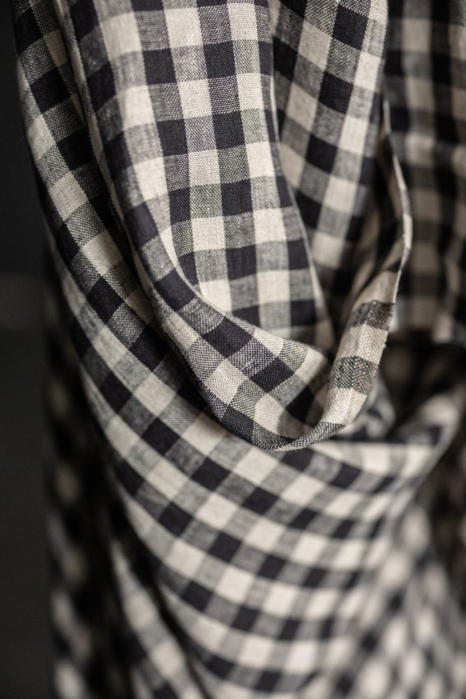 Black and white gingham linen