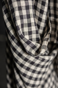 Black and white gingham linen