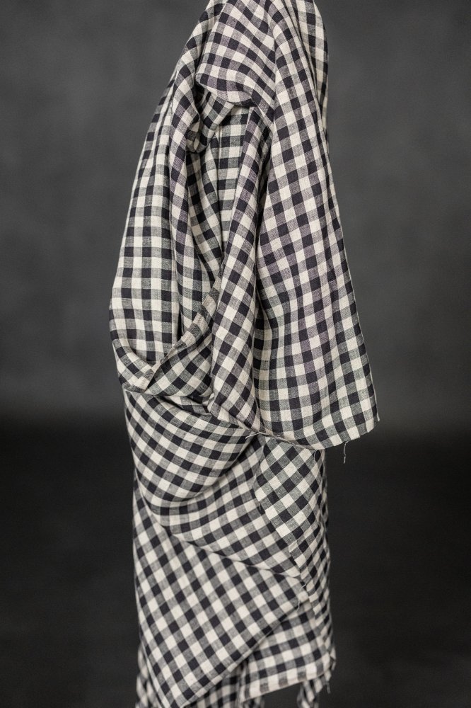 Black and white gingham linen