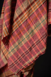 pink checked linen