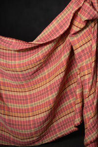 pink checked linen