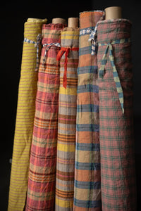 European Laundered Linen Check - Liquorice Pink