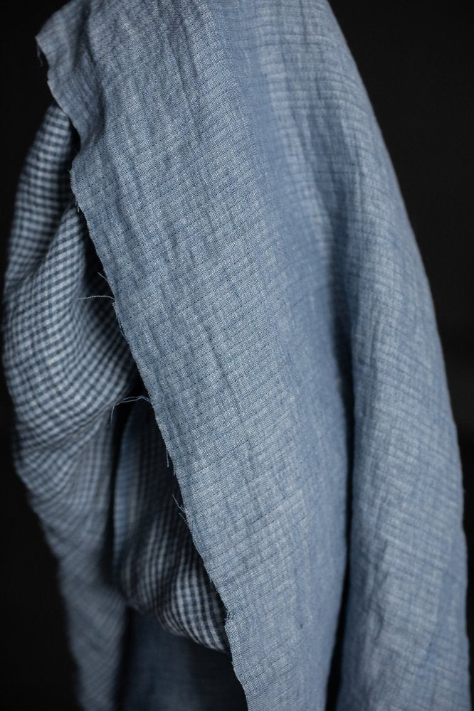 European Laundered Linen Check - Mid West Sky