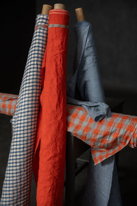 European Laundered Linen Check - Mid West Sky