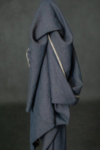 navy brown cross weave fabric linen