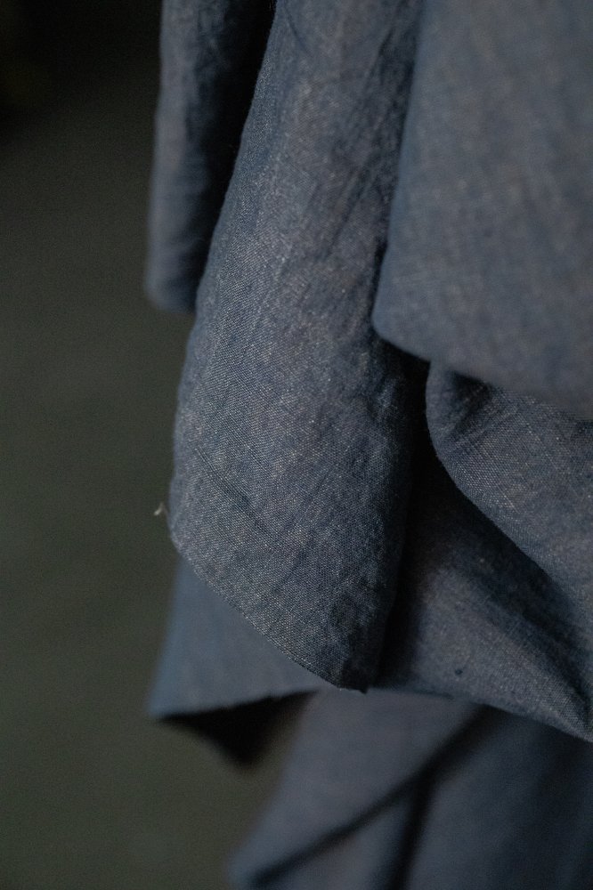 navy brown cross weave fabric linen