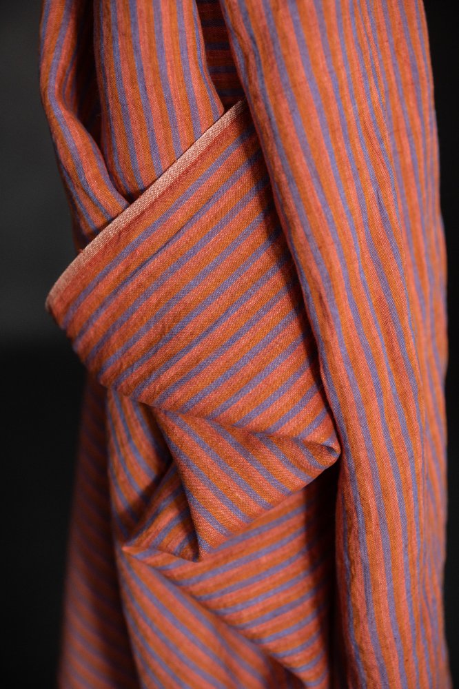 European Laundered Linen Stripe - Poolside