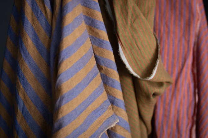 European Laundered Linen Stripe - Poolside
