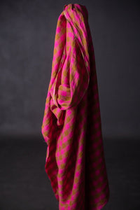 European Laundered Linen Gingham - Rhubarb Toffee