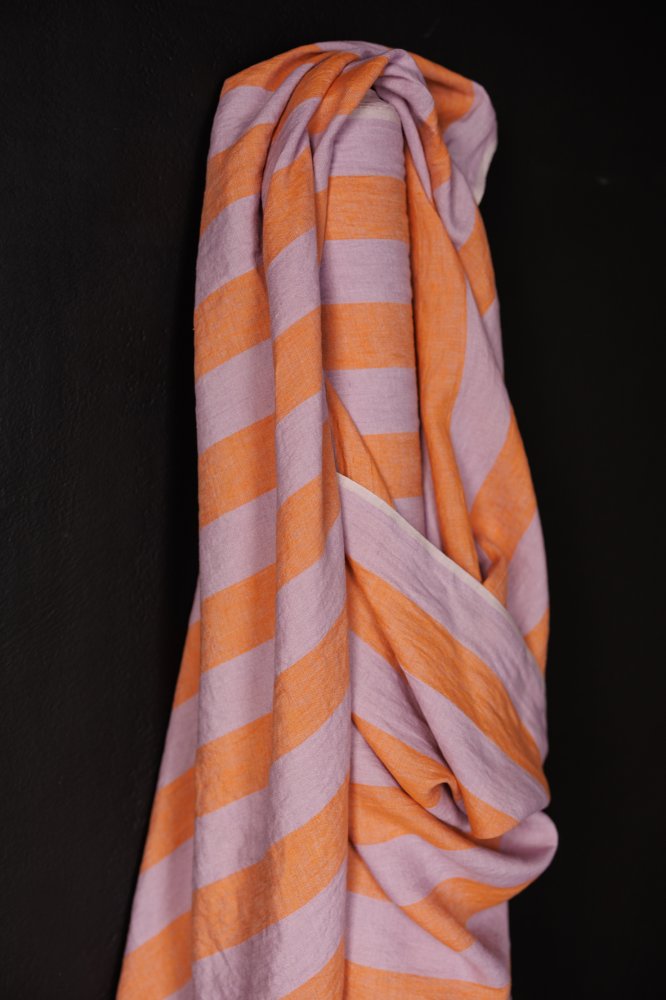 European Laundered Linen - Sugar Cookie Stripe