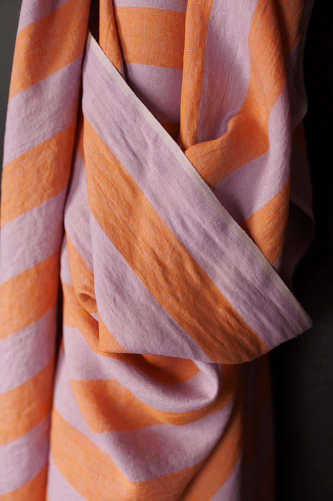 European Laundered Linen - Sugar Cookie Stripe