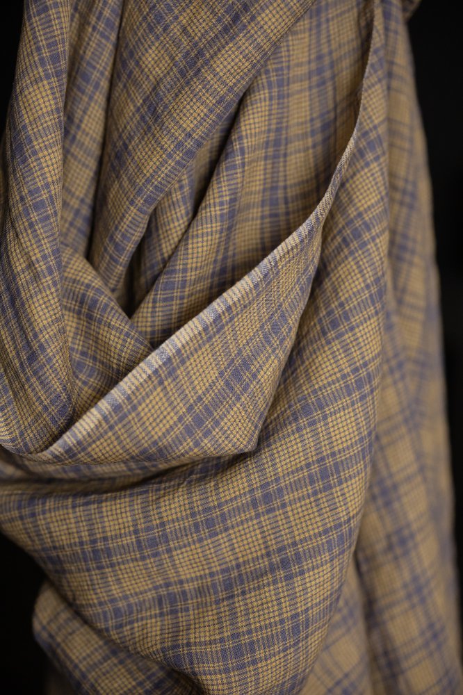 lavender lemon check linen