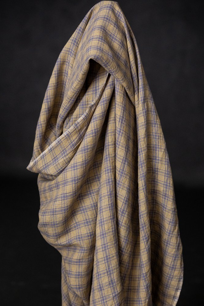 lavender lemon check linen