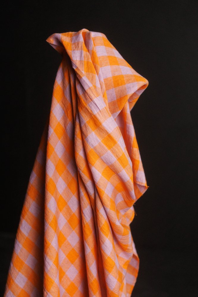 European Laundered Linen Gingham - Sweet Slice
