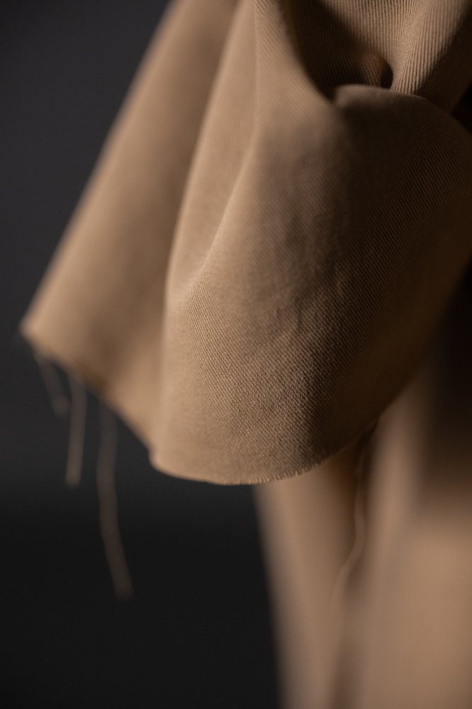 Tan utility organic cotton twill fabric