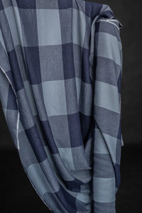 blue checked italian linen