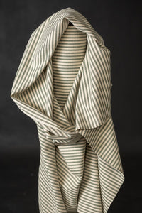 green and white striped recycled cotton upholstery fabric