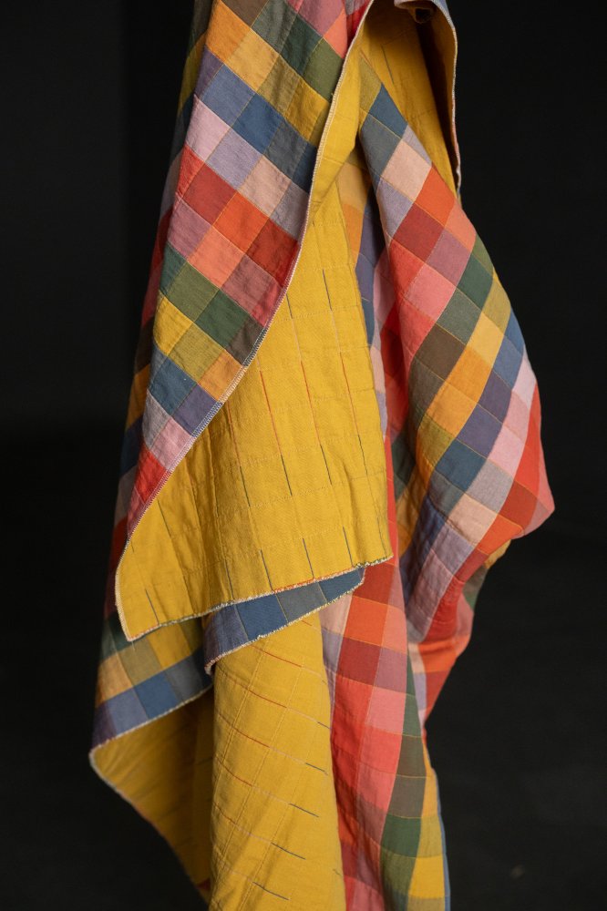 multicoloured jacquard quilt fabric