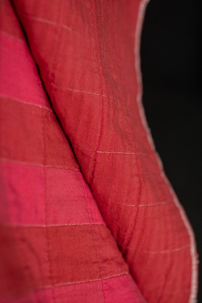 pink red quilted jacquard fabric