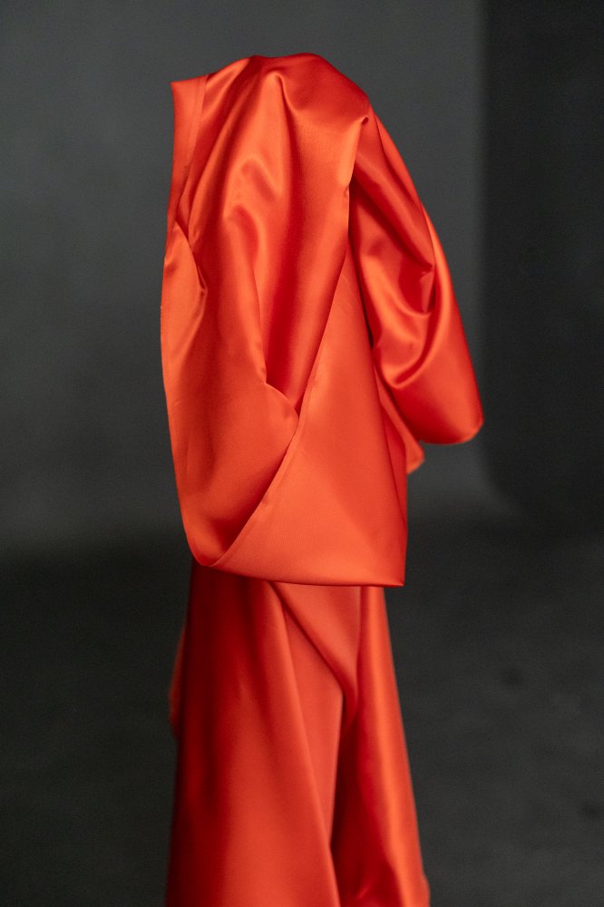 Bright orange/red lining fabric