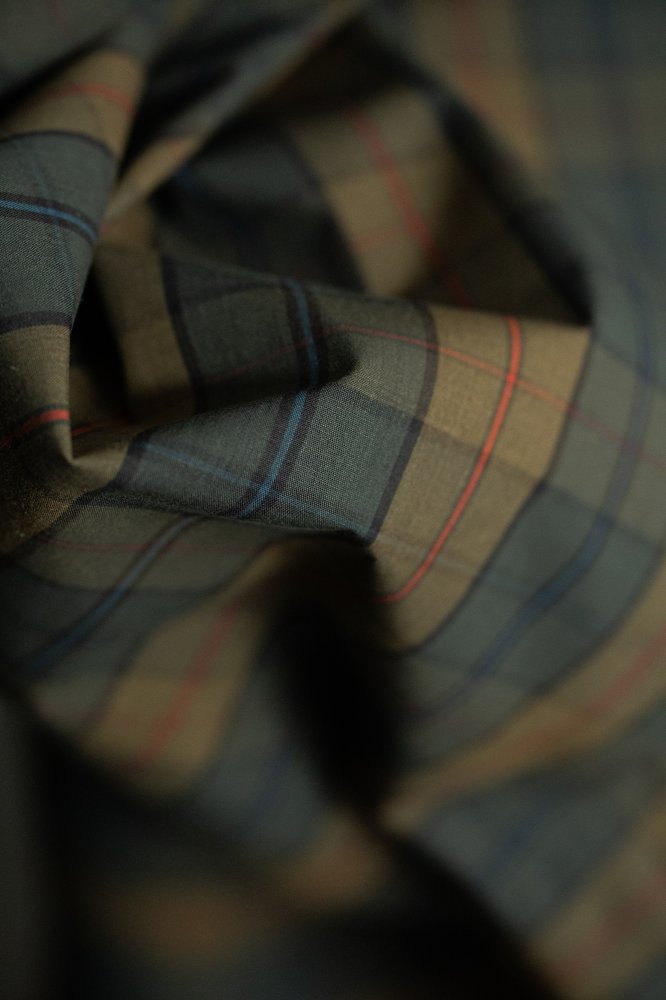 tartan check dry oilskin cotton