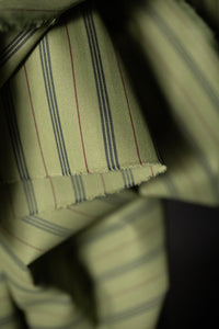 fresh green organic cotton ticking fabric