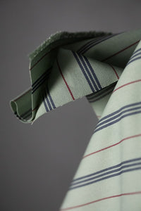 minty blue organic cotton ticking fabric