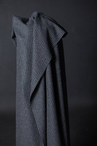 classic grey and black houndstooth wool fabric