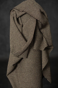 brown and white wool fabric