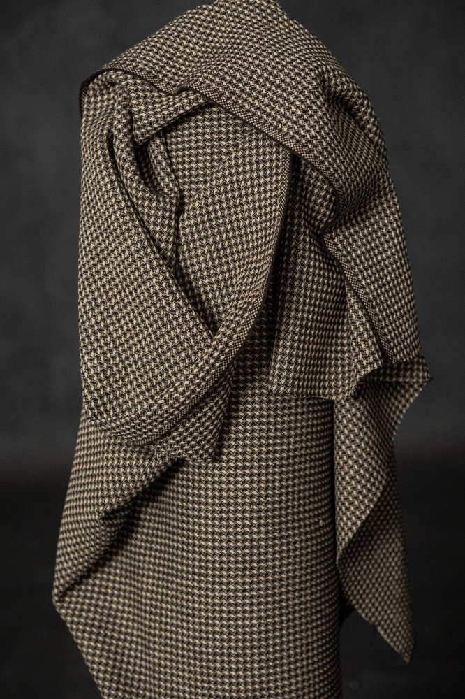 brown and white wool fabric