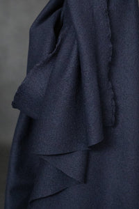 navy textured wool fabric