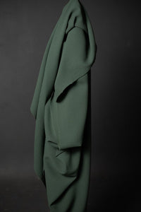 green double wool crepe fabric