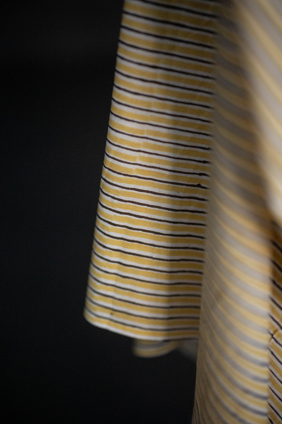 Indian Block Print Cotton - Honeybee Stripe