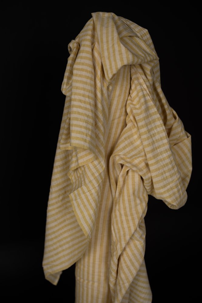 Remnant (Hay Slub Stripe Handwoven Cotton Stripe)