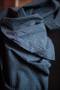 Remnant (Tottorri Cross Navy Japanese Cotton Seersucker)