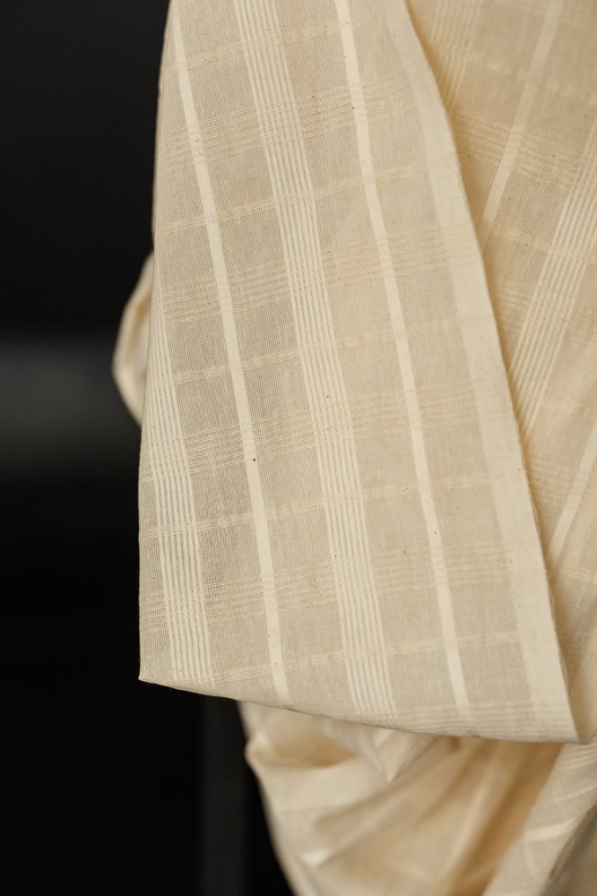 Remnant (Textured Check Natural Indian Cotton)