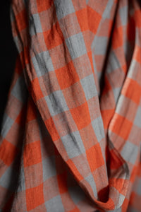 Remnant (Campari Spritz European Laundered Linen Check)