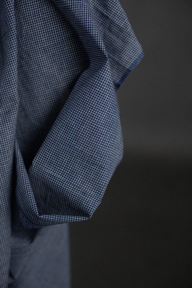 Remnant (Portland Navy Handwoven Cotton Check)