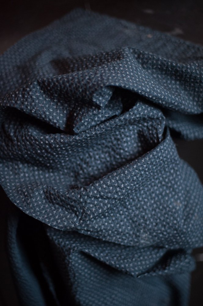 Remnant (Tottorri Cross Navy Japanese Cotton Seersucker)
