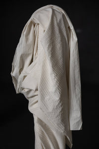 Remnant (Washed White Organic Cotton Seersucker Stripe)