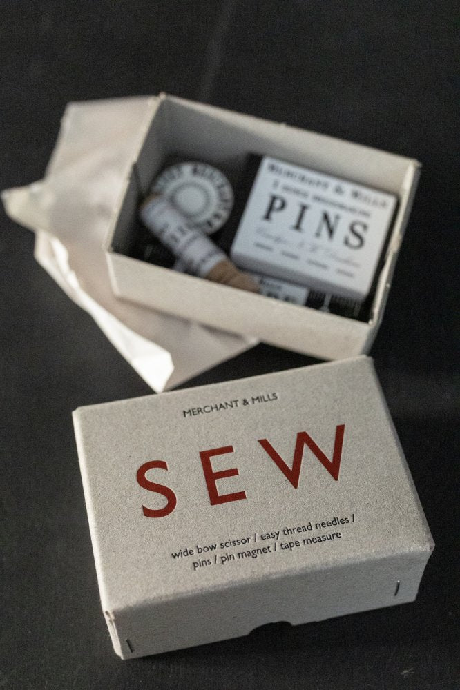 sewing kit with sewing essentials in a gift box