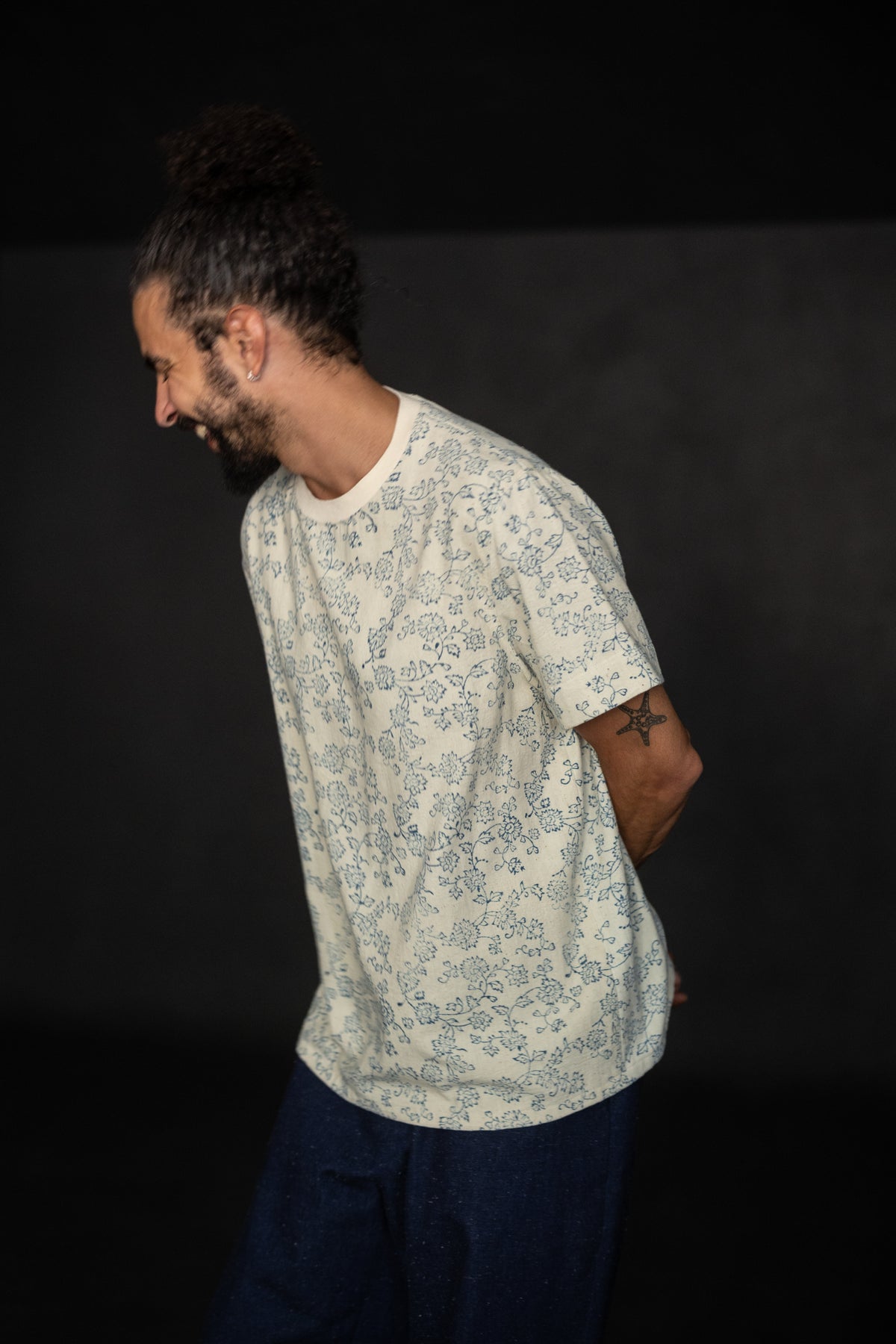 Indian Block Print Organic Cotton - Creeping Bloom