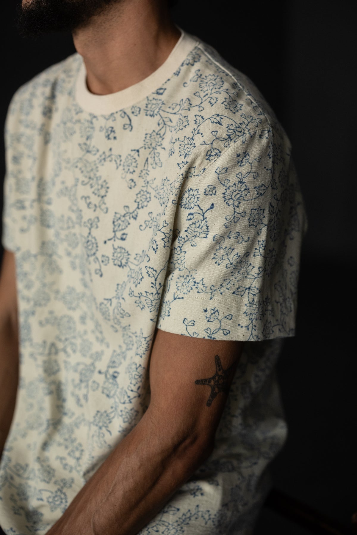 Indian Block Print Organic Cotton - Creeping Bloom