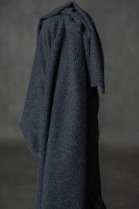 blue gingham wool fabric