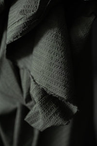 dark green seersucker stripe fabric