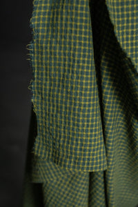 green yellow check japanese cotton wool