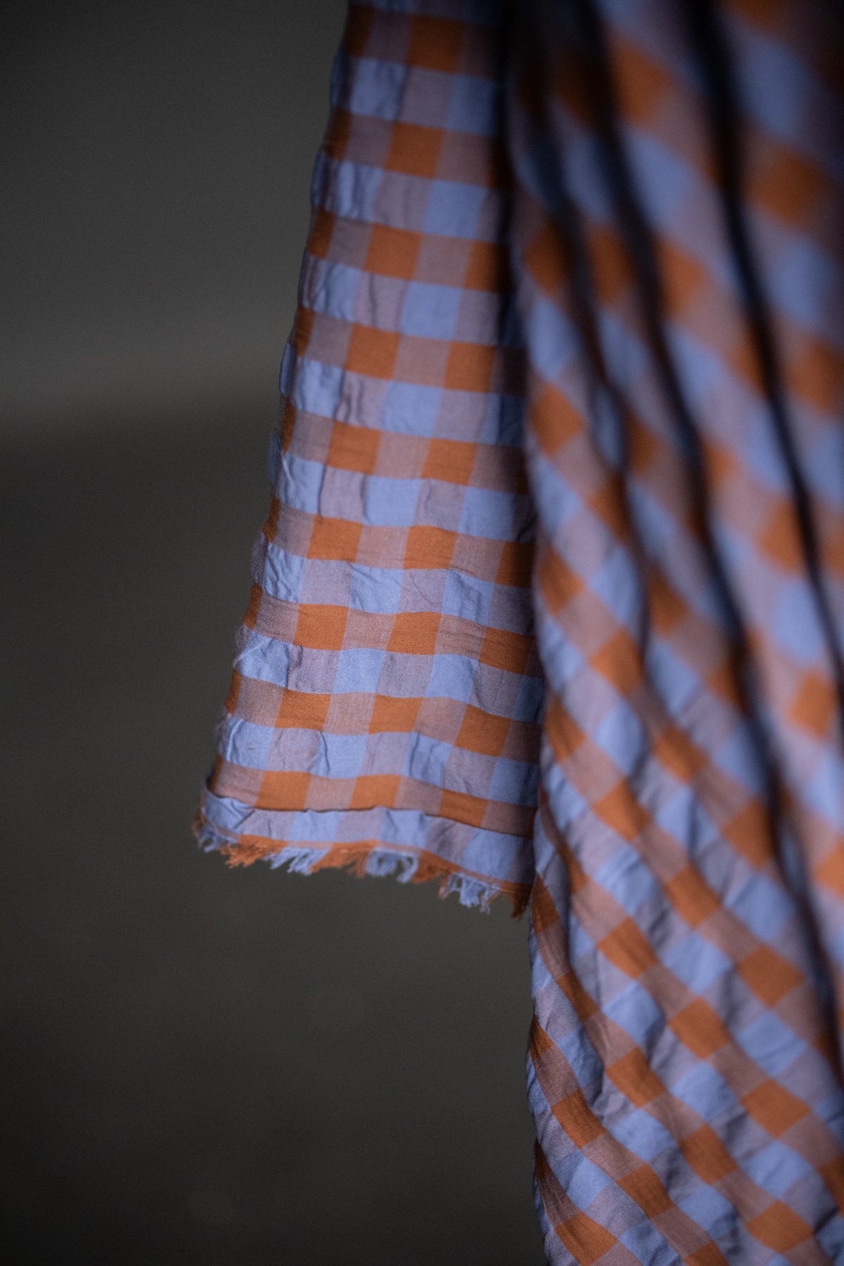 Organic Cotton Gingham Seersucker - Autumn Pony