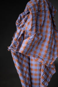 Organic Cotton Gingham Seersucker - Autumn Pony